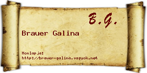 Brauer Galina névjegykártya